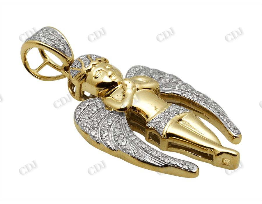 Sterling Silver Moissanite Flying Angel Diamond Pendant Hip Hop Pendent CustomDiamJewel
