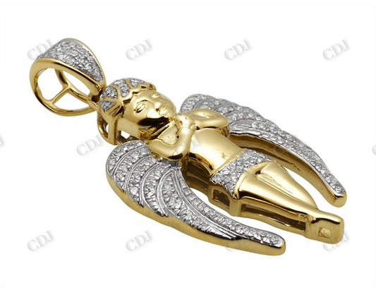 Sterling Silver Moissanite Flying Angel Diamond Pendant Hip Hop Pendent CustomDiamJewel