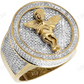 Two Tone VVS Moissanite Angel Real Diamond Ring Hip Hop Ring CustomDiamJewel