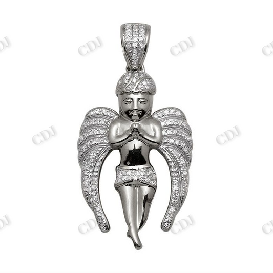VVS Moissanite Flying Angel Diamond Pendant Charm Hip Hop Pendent CustomDiamJewel