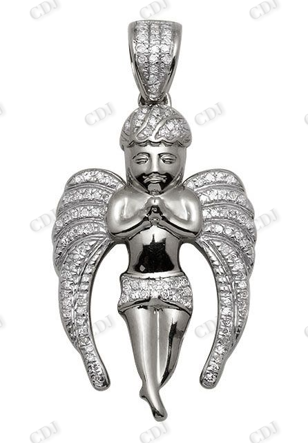 VVS Moissanite Flying Angel Diamond Pendant Charm Hip Hop Pendent CustomDiamJewel