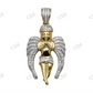 Sterling Silver Moissanite Flying Angel Diamond Pendant Hip Hop Pendent CustomDiamJewel