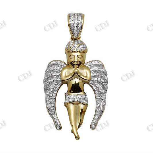 Sterling Silver Moissanite Flying Angel Diamond Pendant Hip Hop Pendent CustomDiamJewel