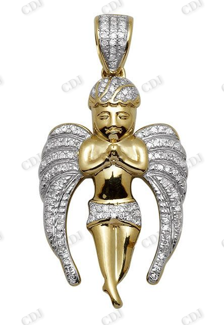 Sterling Silver Moissanite Flying Angel Diamond Pendant Hip Hop Pendent CustomDiamJewel