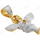 Two Tone VVS Moissanite Iced Out Angel Charm Pendant Hip Hop Pendent CustomDiamJewel
