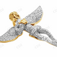 925 VVS Moissanite Genuine Diamond Iced Angel Pendant Hip Hop Pendent CustomDiamJewel