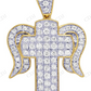 Two Tone VVS Moissanite Cross Angel wing Pendant Hip Hop Pendent CustomDiamJewel