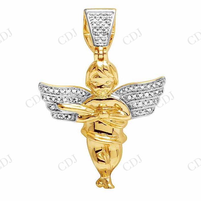 0.15 CTW Moissanite VVS Angel cherub Pendant Hip Hop Pendent CustomDiamJewel