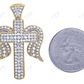 Sterling Silver Moissanite Cross Angel Wing Unisex Pendant Hip Hop Pendent CustomDiamJewel