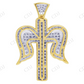 Sterling Silver Moissanite Cross Angel Wing Unisex Pendant Hip Hop Pendent CustomDiamJewel