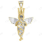 Two Tone VVS Moissanite Praying Hands Angel Diamond Pendant Charm Hip Hop Pendent CustomDiamJewel