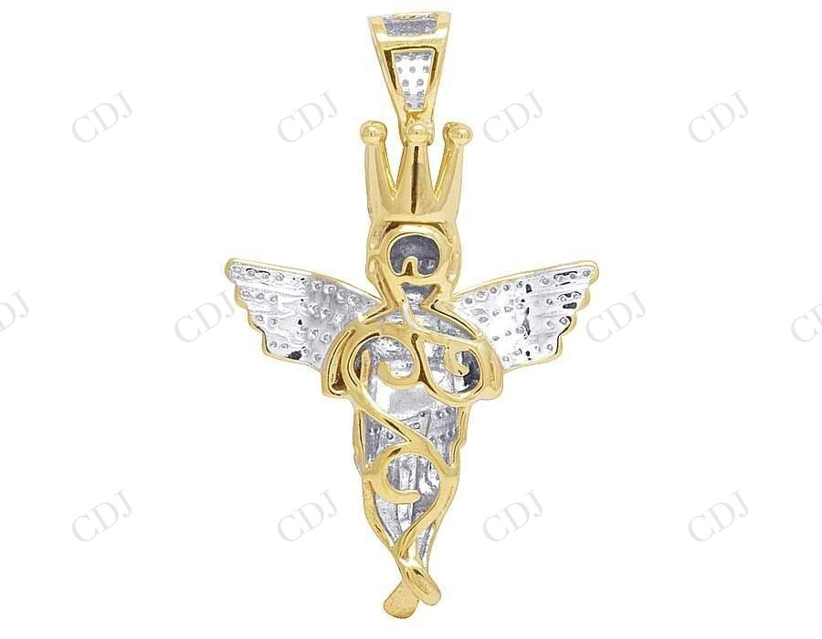 Two Tone VVS Moissanite Praying Hands Angel Diamond Pendant Charm Hip Hop Pendent CustomDiamJewel