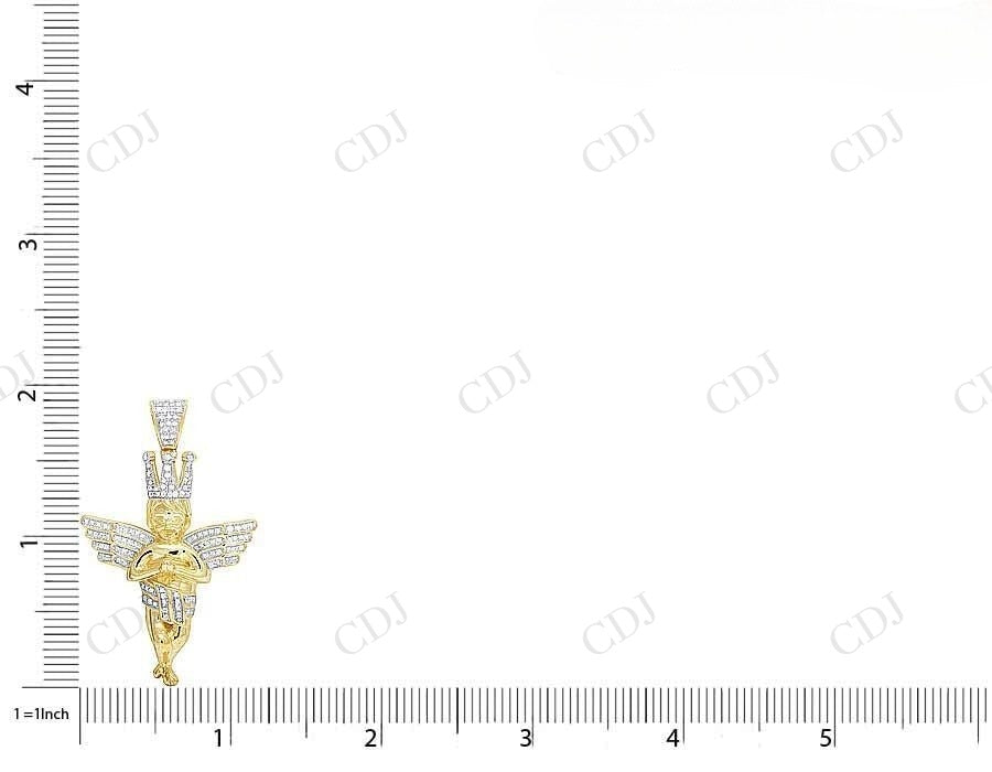 Two Tone VVS Moissanite Praying Hands Angel Diamond Pendant Charm Hip Hop Pendent CustomDiamJewel
