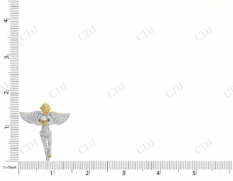 925 VVS Moissanite Genuine Diamond Iced Angel Pendant Hip Hop Pendent CustomDiamJewel
