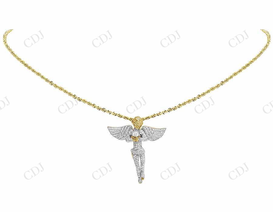 925 VVS Moissanite Genuine Diamond Iced Angel Pendant Hip Hop Pendent CustomDiamJewel