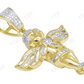 0.50 CTW Sterling Sliver two tone Angel Wings Pendant Hip Hop Pendent CustomDiamJewel