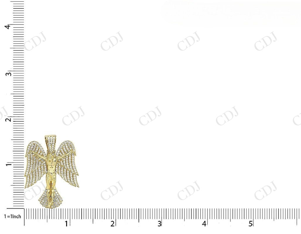 1.95 CTW VVS Moissanite Angel Wings Diamond Pendant Hip Hop Pendent CustomDiamJewel