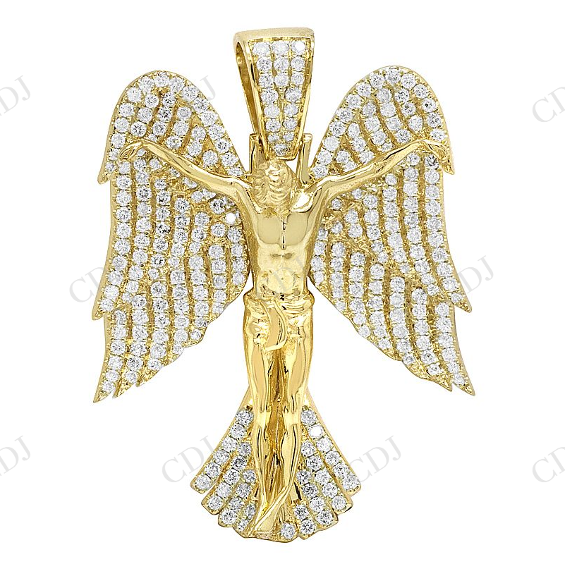 1.95 CTW VVS Moissanite Angel Wings Diamond Pendant Hip Hop Pendent CustomDiamJewel