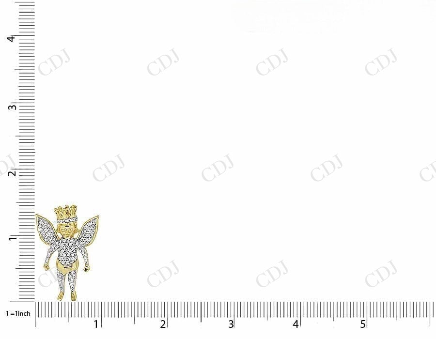 Iced Out VVS Moissanite Angel Cherub Genuine Diamond Pendant Hip Hop Pendent CustomDiamJewel