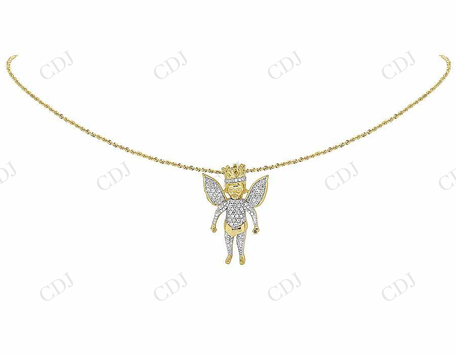 Iced Out VVS Moissanite Angel Cherub Genuine Diamond Pendant Hip Hop Pendent CustomDiamJewel