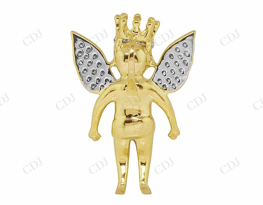 Iced Out VVS Moissanite Angel Cherub Genuine Diamond Pendant Hip Hop Pendent CustomDiamJewel