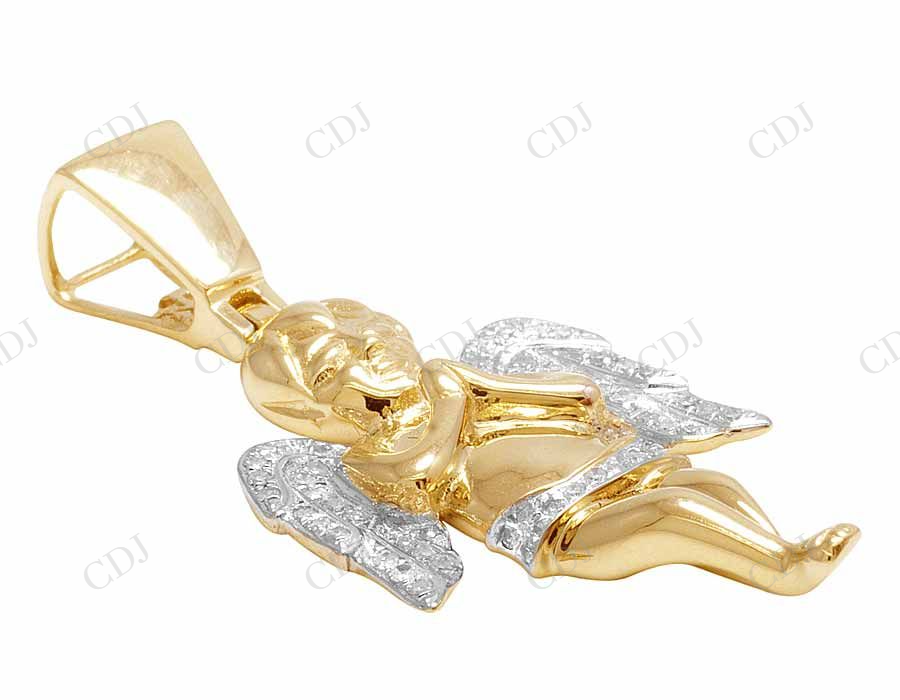 925 VVS Moissanite Praying Angel Wing Pendant Hip Hop Pendent CustomDiamJewel