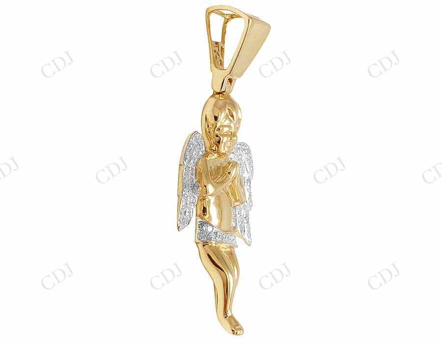 925 VVS Moissanite Praying Angel Wing Pendant Hip Hop Pendent CustomDiamJewel