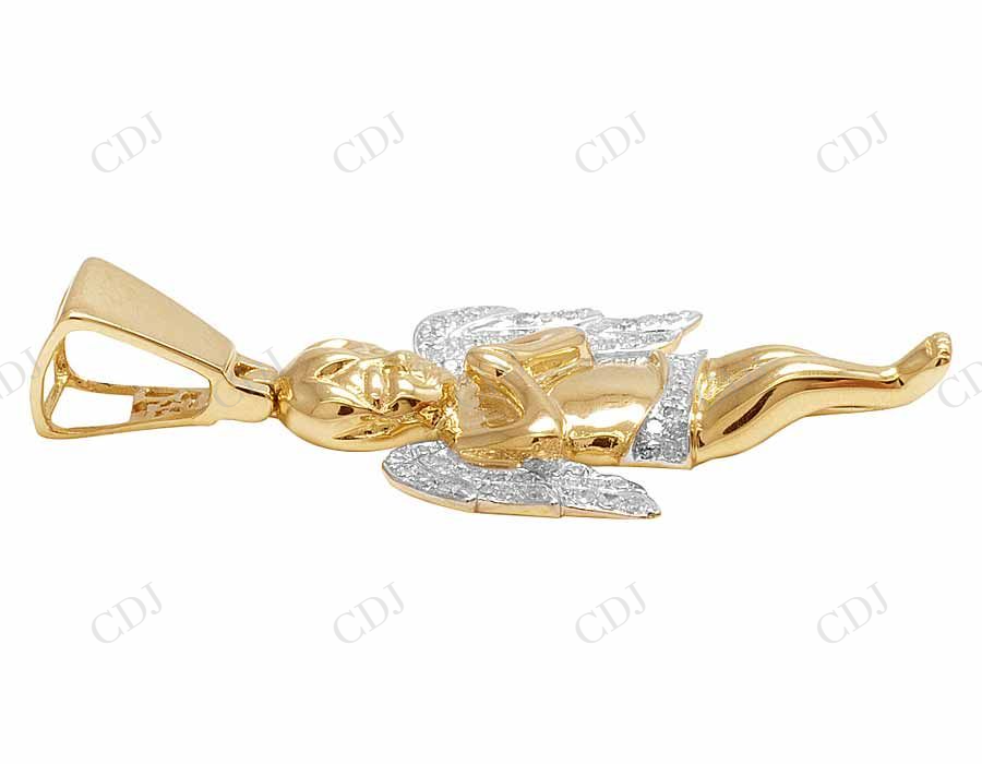 925 VVS Moissanite Praying Angel Wing Pendant Hip Hop Pendent CustomDiamJewel