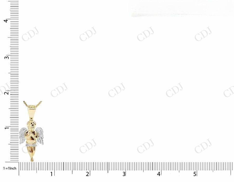925 VVS Moissanite Praying Angel Wing Pendant Hip Hop Pendent CustomDiamJewel