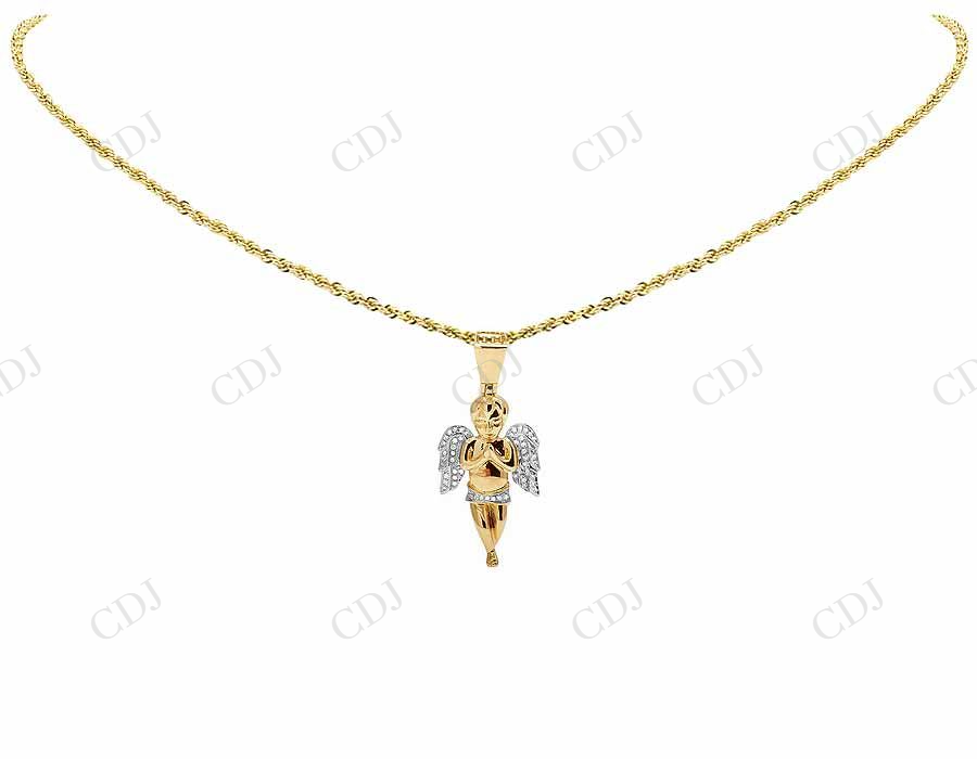 925 VVS Moissanite Praying Angel Wing Pendant Hip Hop Pendent CustomDiamJewel