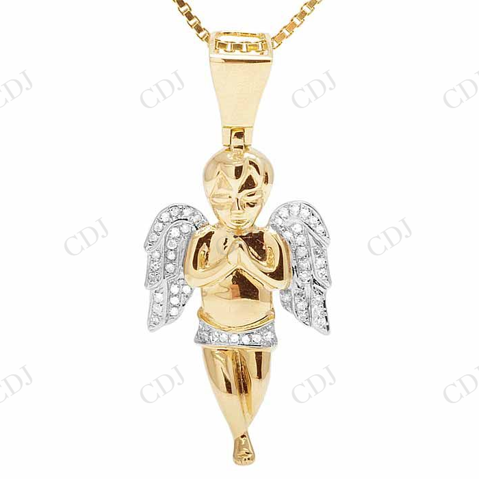 925 VVS Moissanite Praying Angel Wing Pendant Hip Hop Pendent CustomDiamJewel