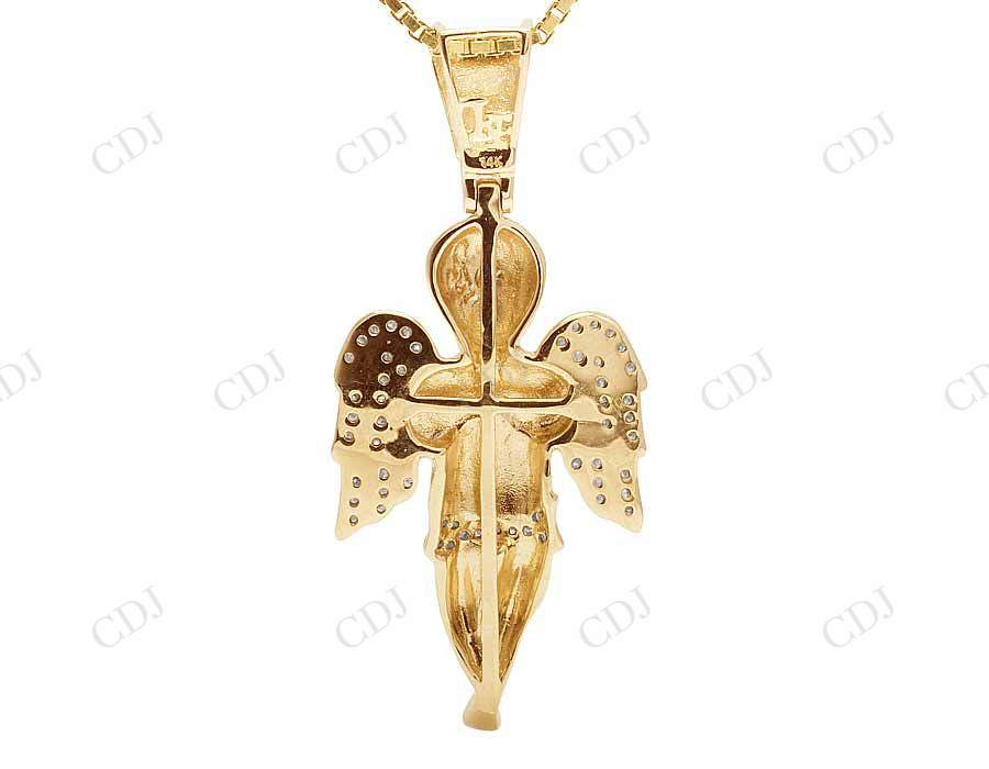 925 VVS Moissanite Praying Angel Wing Pendant Hip Hop Pendent CustomDiamJewel
