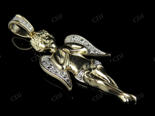 925 VVS Moissanite Angel Wing Diamond Pendant Hip Hop Pendent CustomDiamJewel