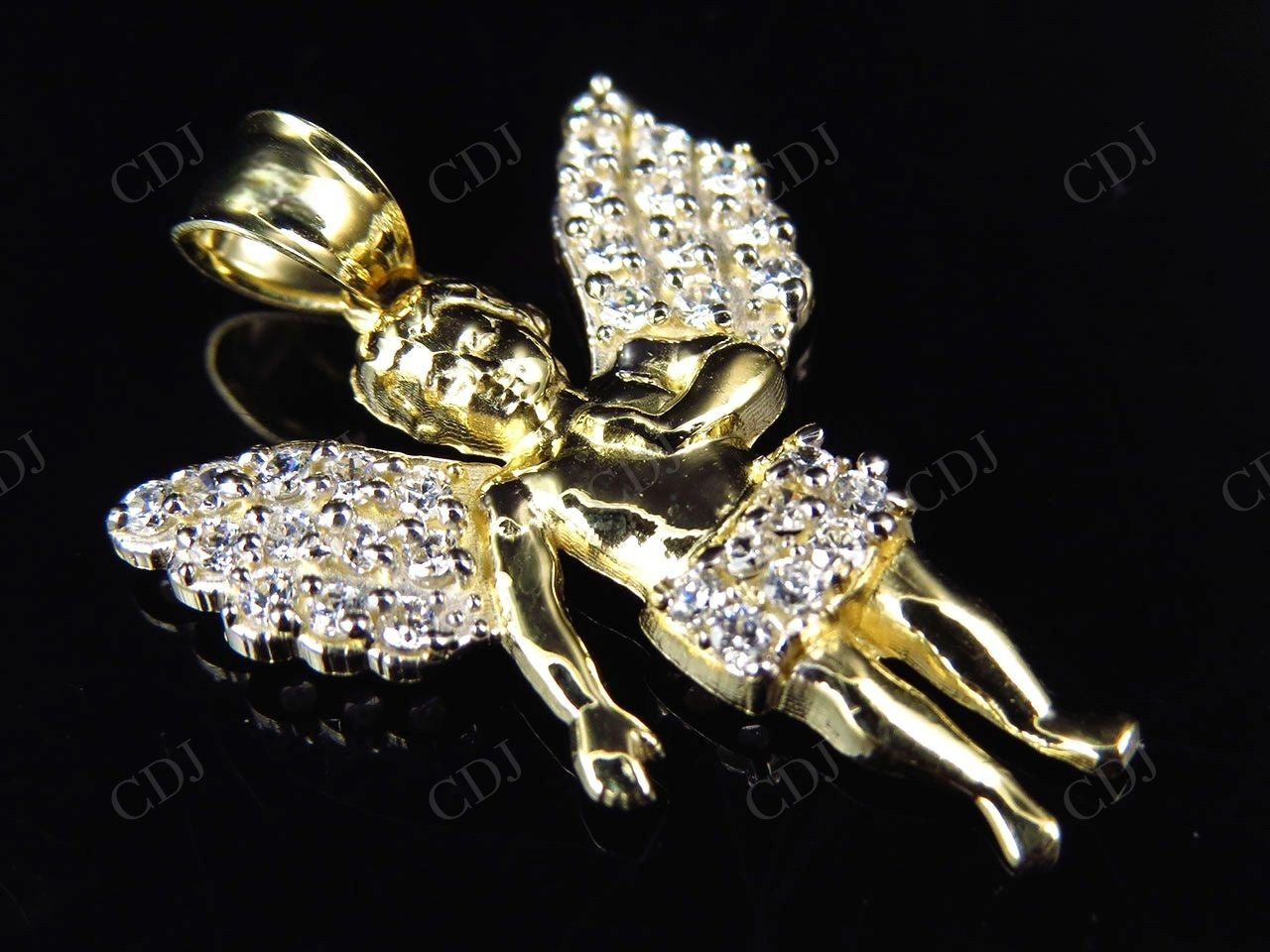VVS Moissanite Simulated Diamond Angelic Charm Pendant Hip Hop Pendent CustomDiamJewel