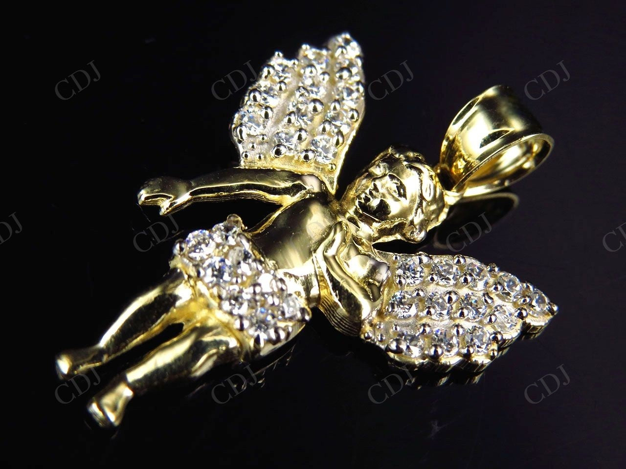 VVS Moissanite Simulated Diamond Angelic Charm Pendant Hip Hop Pendent CustomDiamJewel