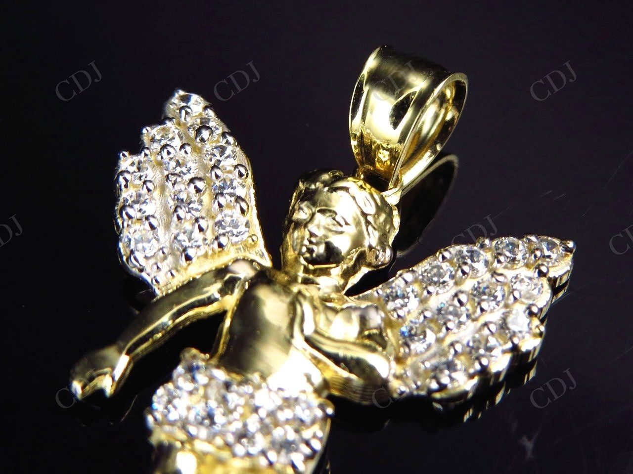 VVS Moissanite Simulated Diamond Angelic Charm Pendant Hip Hop Pendent CustomDiamJewel