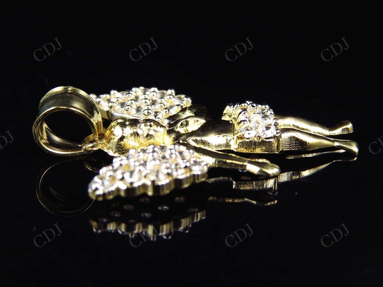 VVS Moissanite Simulated Diamond Angelic Charm Pendant Hip Hop Pendent CustomDiamJewel