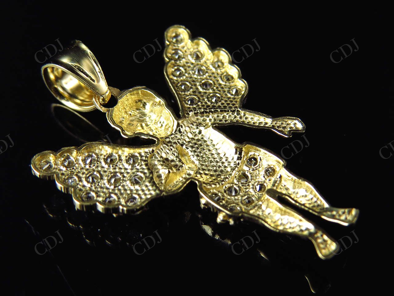 VVS Moissanite Simulated Diamond Angelic Charm Pendant Hip Hop Pendent CustomDiamJewel