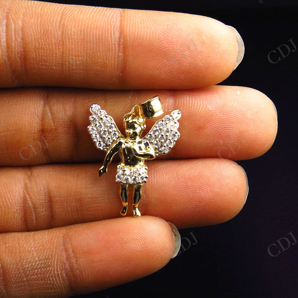 VVS Moissanite Simulated Diamond Angelic Charm Pendant Hip Hop Pendent CustomDiamJewel