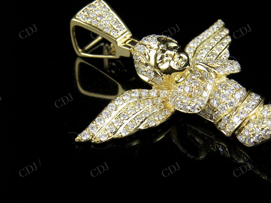 Sterling Silver Moissanite Iced Out Diamond Angel Pendant Hip Hop Pendent CustomDiamJewel