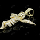 Sterling Silver Moissanite Iced Out Diamond Angel Pendant Hip Hop Pendent CustomDiamJewel