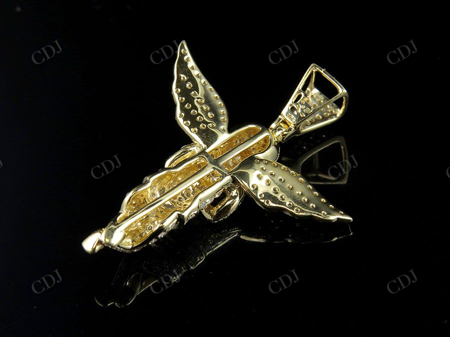 Sterling Silver Moissanite Iced Out Diamond Angel Pendant Hip Hop Pendent CustomDiamJewel