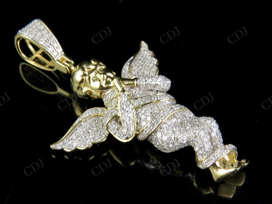 925 Sterling Silver Moissanite Iced Out Angel Pendant Hip Hop Pendent CustomDiamJewel