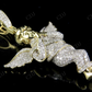 925 Sterling Silver Moissanite Iced Out Angel Pendant Hip Hop Pendent CustomDiamJewel