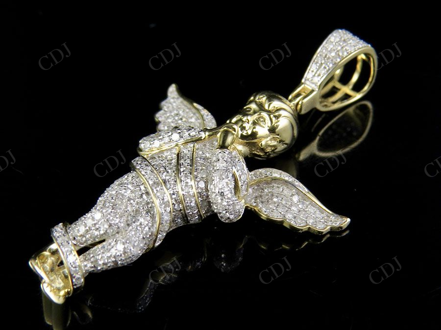 925 Sterling Silver Moissanite Iced Out Angel Pendant Hip Hop Pendent CustomDiamJewel