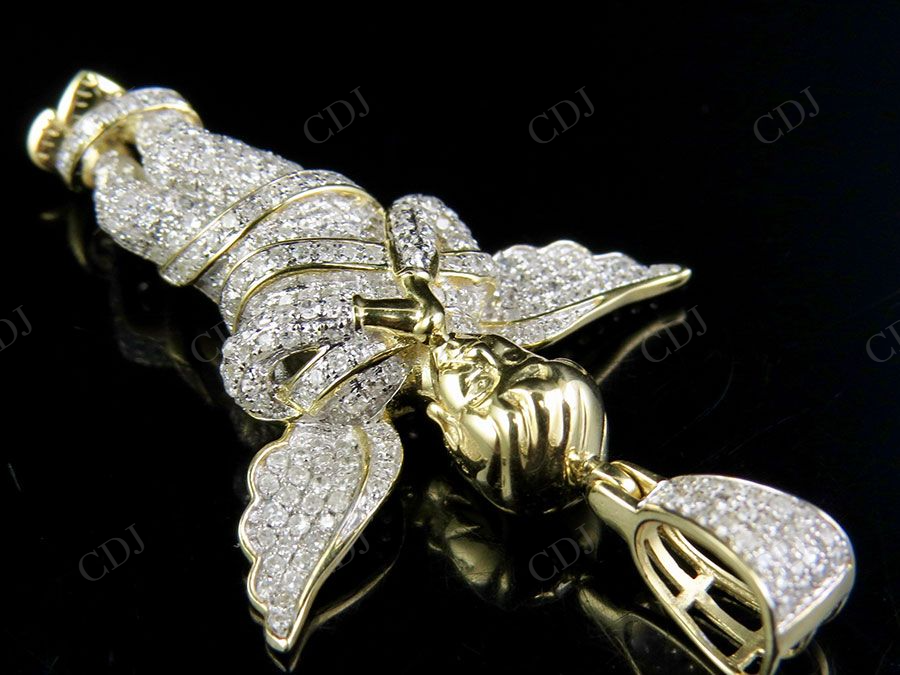 925 Sterling Silver Moissanite Iced Out Angel Pendant Hip Hop Pendent CustomDiamJewel