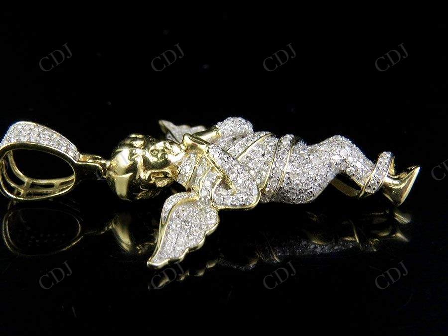 925 Sterling Silver Moissanite Iced Out Angel Pendant Hip Hop Pendent CustomDiamJewel