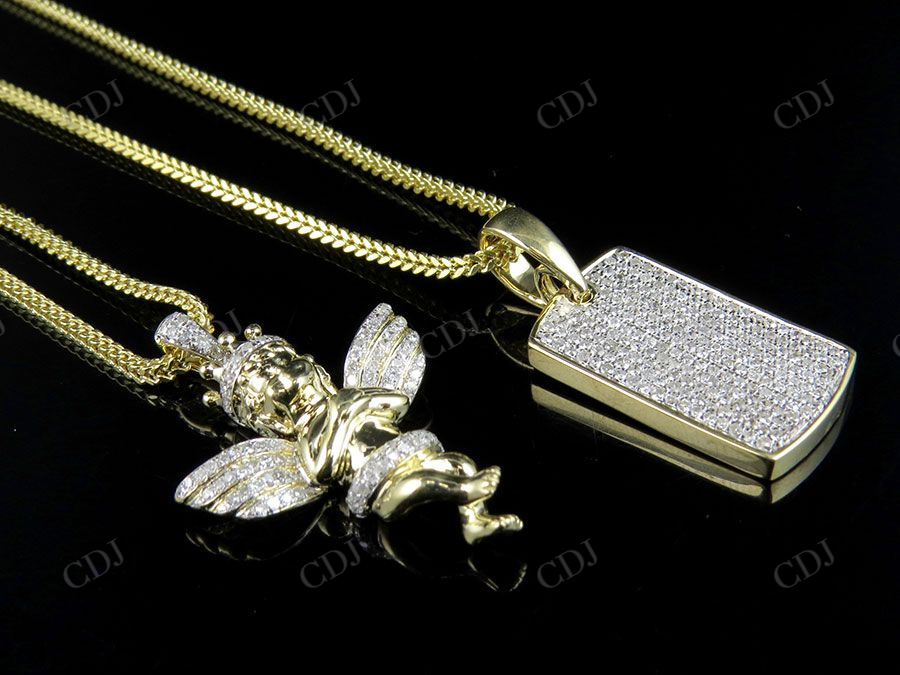 0.75 CTW VVS Moissanite Cherub Angel Pendant Hip Hop Pendent CustomDiamJewel
