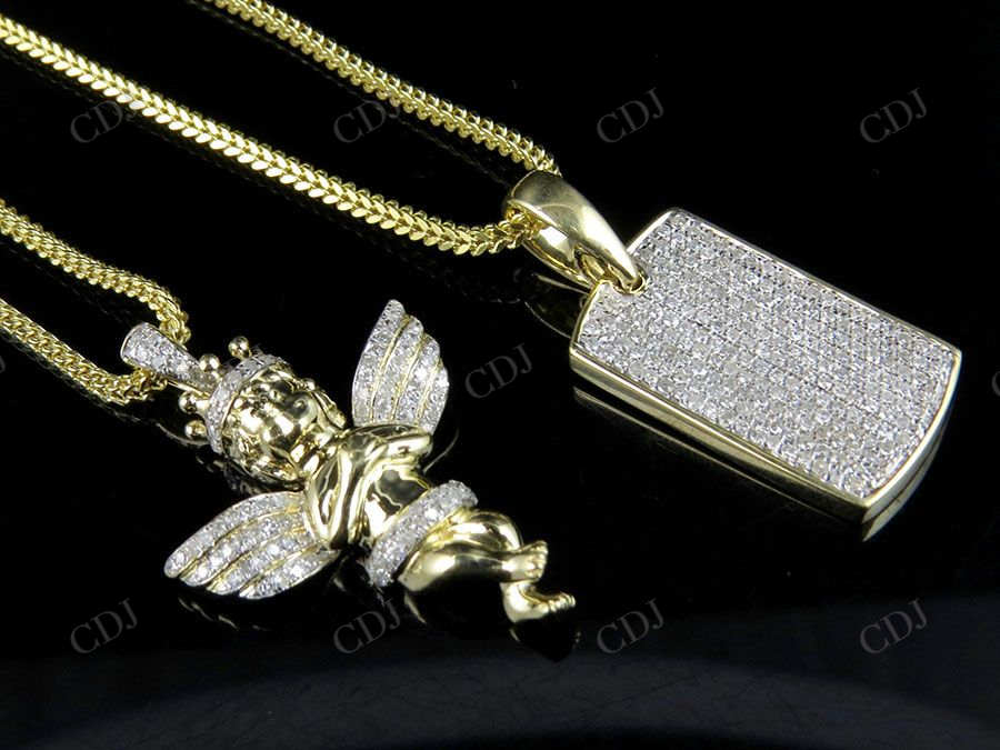 0.75 CTW VVS Moissanite Cherub Angel Pendant Hip Hop Pendent CustomDiamJewel