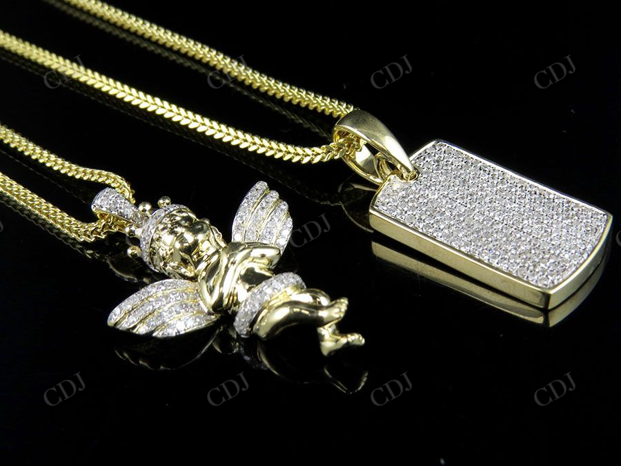 0.75 CTW VVS Moissanite Cherub Angel Pendant Hip Hop Pendent CustomDiamJewel